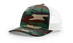Richardson 112PFP Green Camo/White Trucker Mesh Hat