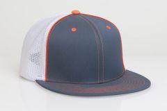 4D5 Trucker Mesh Flat Bill Hat by Pacific Headwear with 3D Team Letter Embroidery FREE SHIPPING