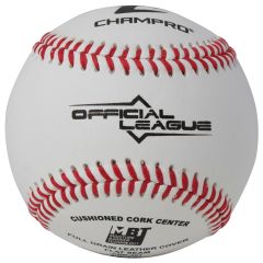 CHAMPRO OFFICIAL LEAGUE - DOUBLE CUSHION CORK CORE - FULL GRAIN LEATHER COVER - FLAT SEAM CBB-301 1(dozen)