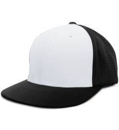 Pacific Headwear ES474 White/Black/Black Flexfit Trucker Mesh Hat
