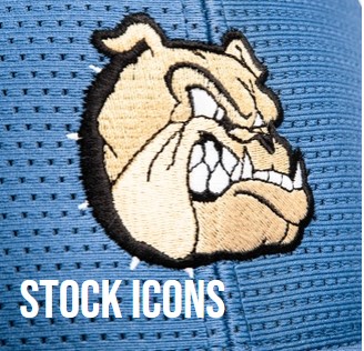 Stock Icons features some of the most popular designs and team mascots from across the country. Rep your team by selecting one of these icons for your Stock Layout, or give your cap something extra with an icon in an alternative location.